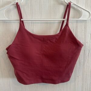Women's Burgundy Spaghetti Strap Sports Bra
